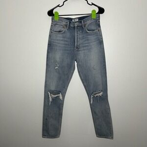 AGOLDE High Rise Distressed Straight Leg Jeans Size Tagged 25